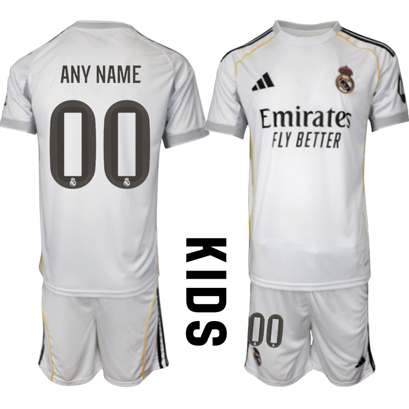 Youth 2025-2026 Club Real Madrid  home white customized Soccer Jersey->customized soccer jersey->Custom Jersey